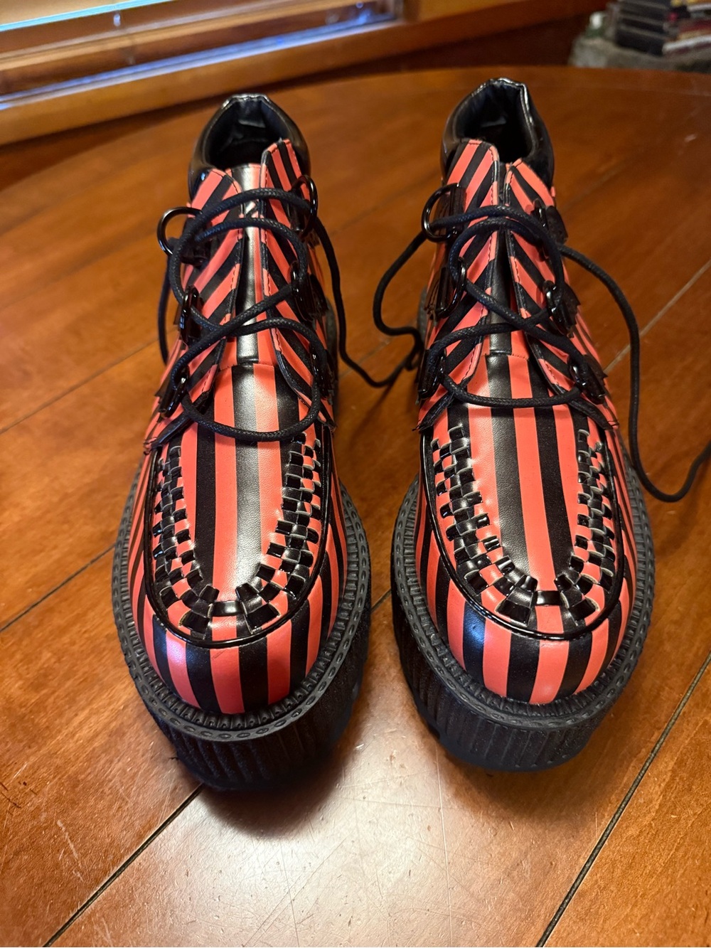 Orange & Black Striped Super Kreep Strangecvlt Size 9 - Picture 3 of 6